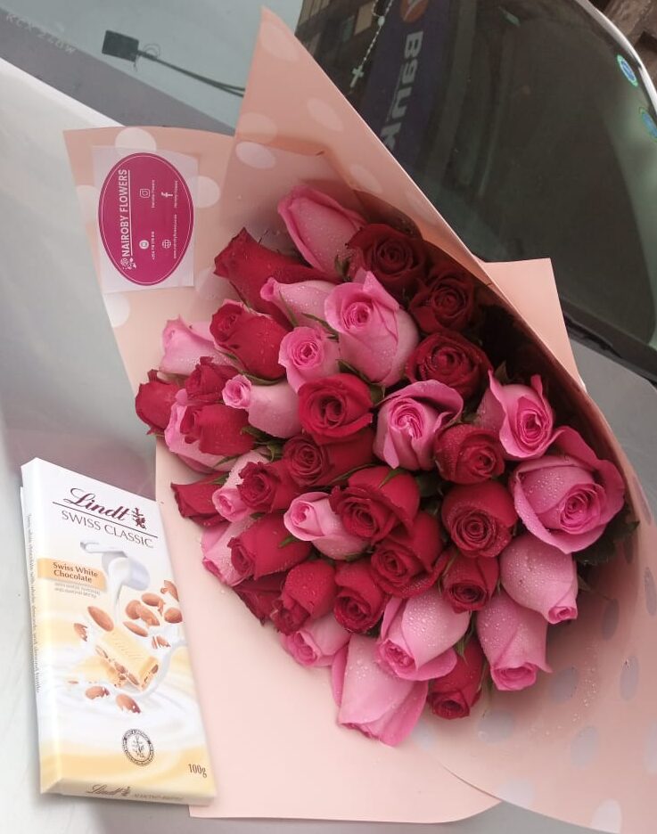 Mixed roses and chocolate | Gifts and Flowers Kenya